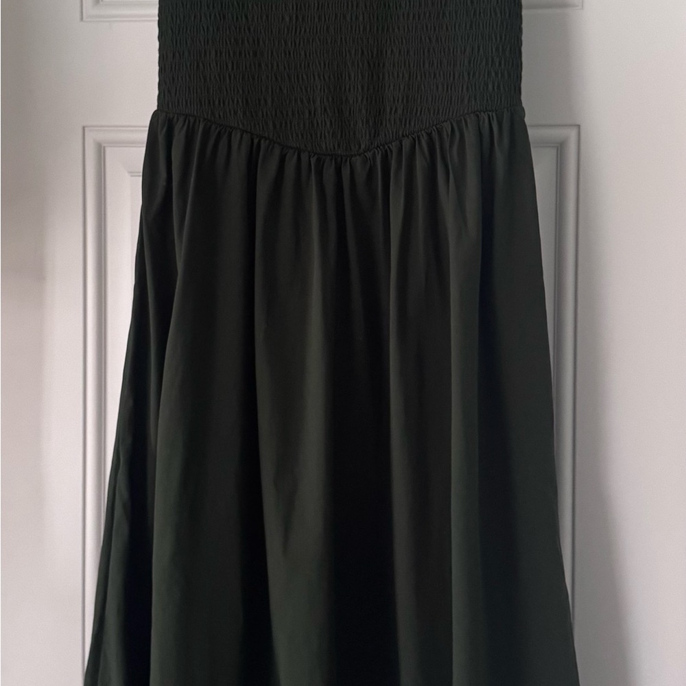 Time and Tru Olive Green Smocked Dress